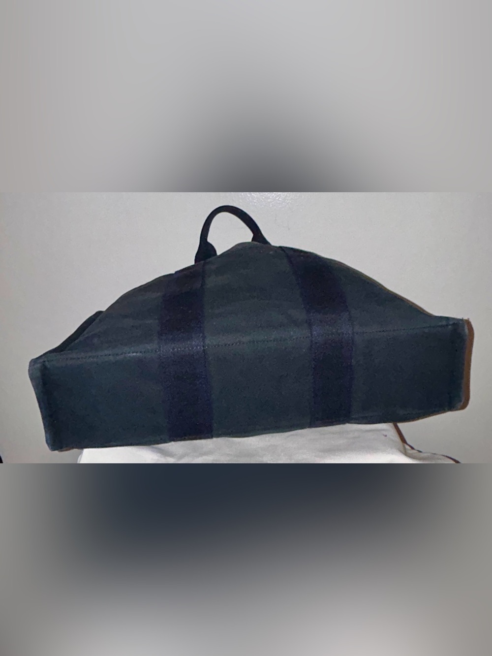 Authentic Hermès Fourre Tout MM Tote, Navy and Black Canvas. Hermes Twilly - Picture 9 of 11